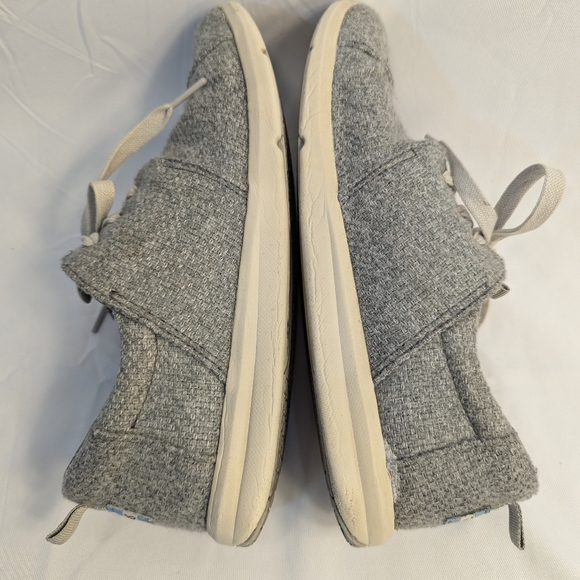 Toms Del Rey Light Heather Grey Wool Lace-up  Sneakers Size 8.5 - Picture 5 of 8